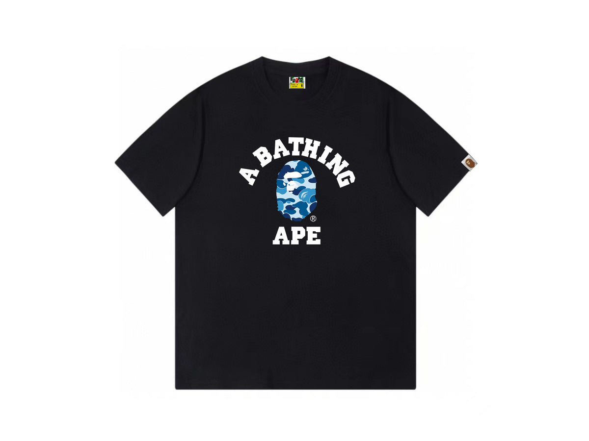 High version cross-border summer new trendy brand BAPE Little Ape Man letter seamless cylindrical 260G pure cotton short sleeved T-shirt (32)