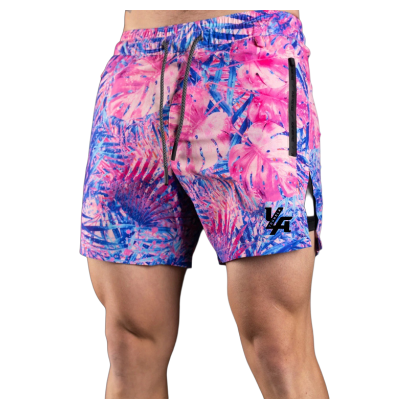 Youngla Summer Men's Sports Shorts Summer Outdoor Beach Shorts Knee High Running Speed Dry Fitness Shorts