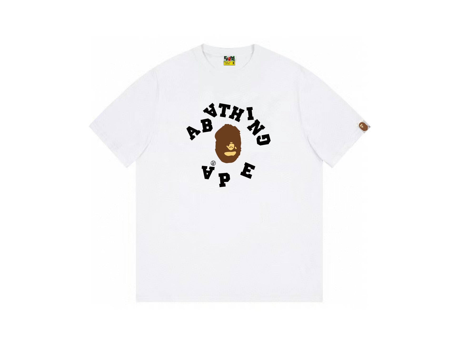 High version cross-border summer new trendy brand BAPE Little Ape Man letter seamless cylindrical 260G pure cotton short sleeved T-shirt (14)