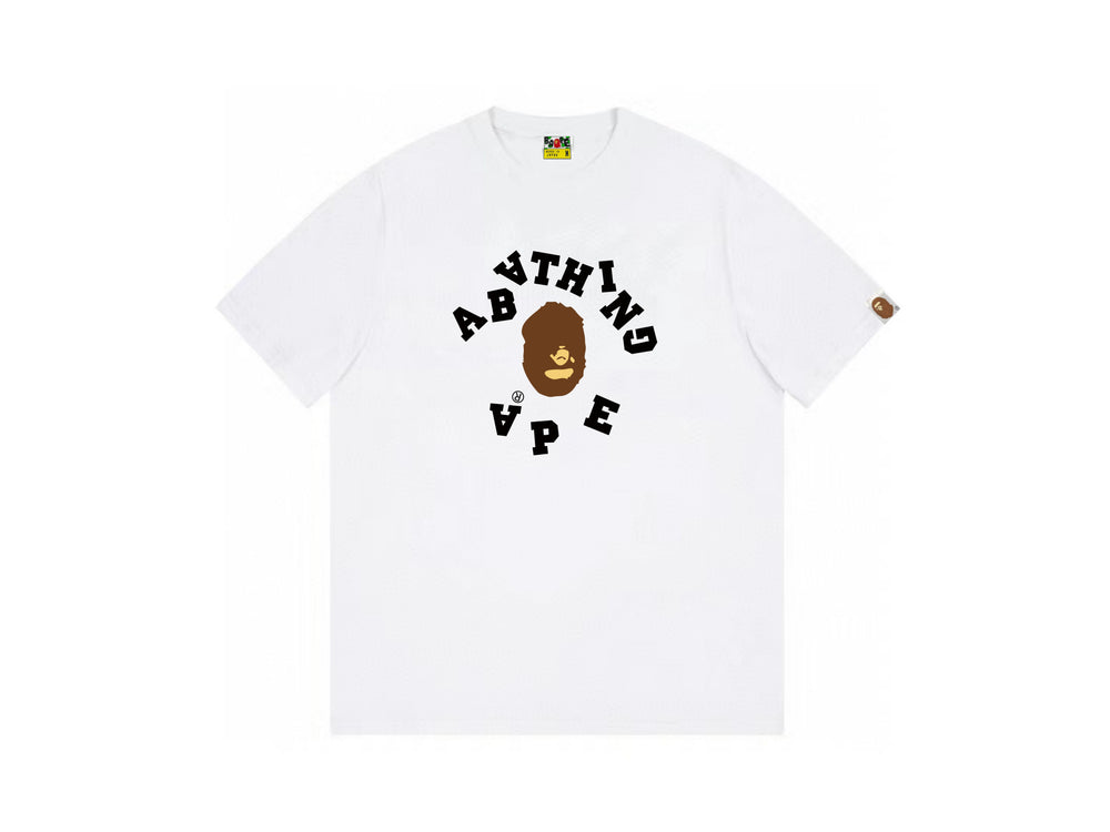 High version cross-border summer new trendy brand BAPE Little Ape Man letter seamless cylindrical 260G pure cotton short sleeved T-shirt (14)
