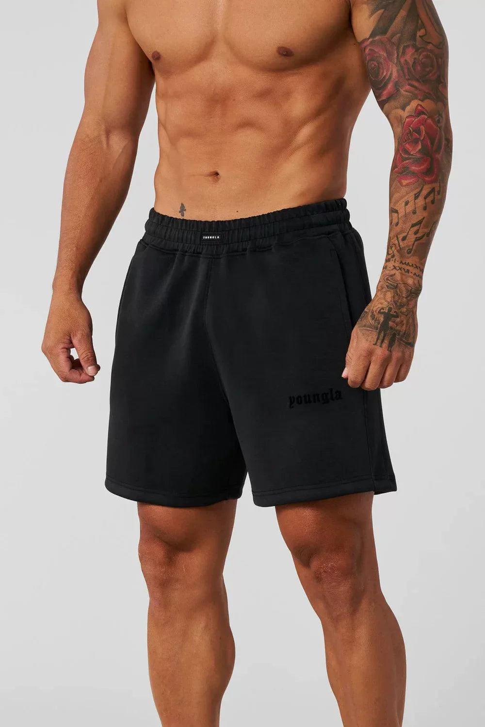 YOUNG LA American style new muscle fitness running straight shorts, summer casual trendy brand loose cross-border pants