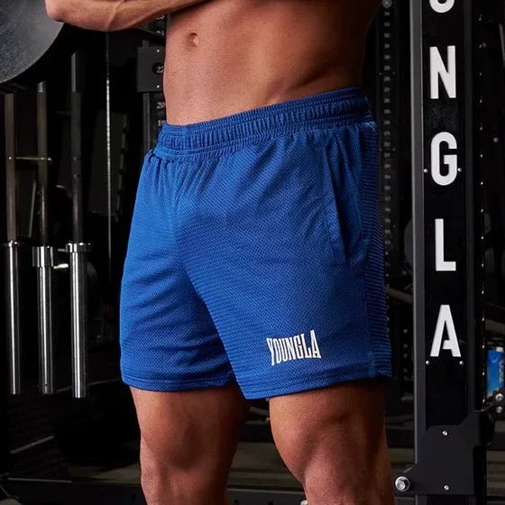 YOONGLA Summer Men's Shorts Jogger Muscle Exercise Fitness Mesh Quick Drying Breathable Training Beach Pants