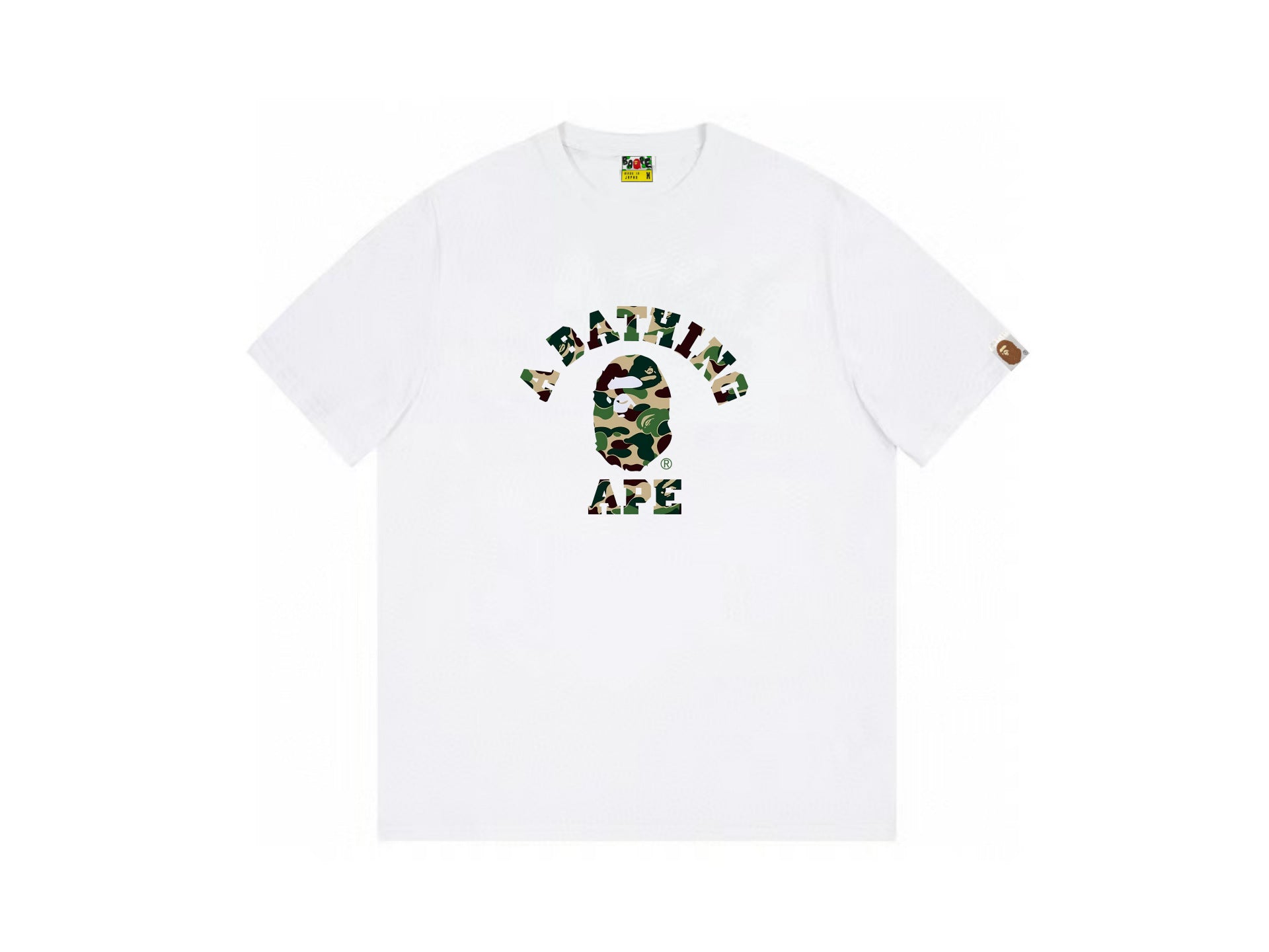 High version cross-border summer new trendy brand BAPE Little Ape Man letter seamless cylindrical 260G pure cotton short sleeved T-shirt (23)