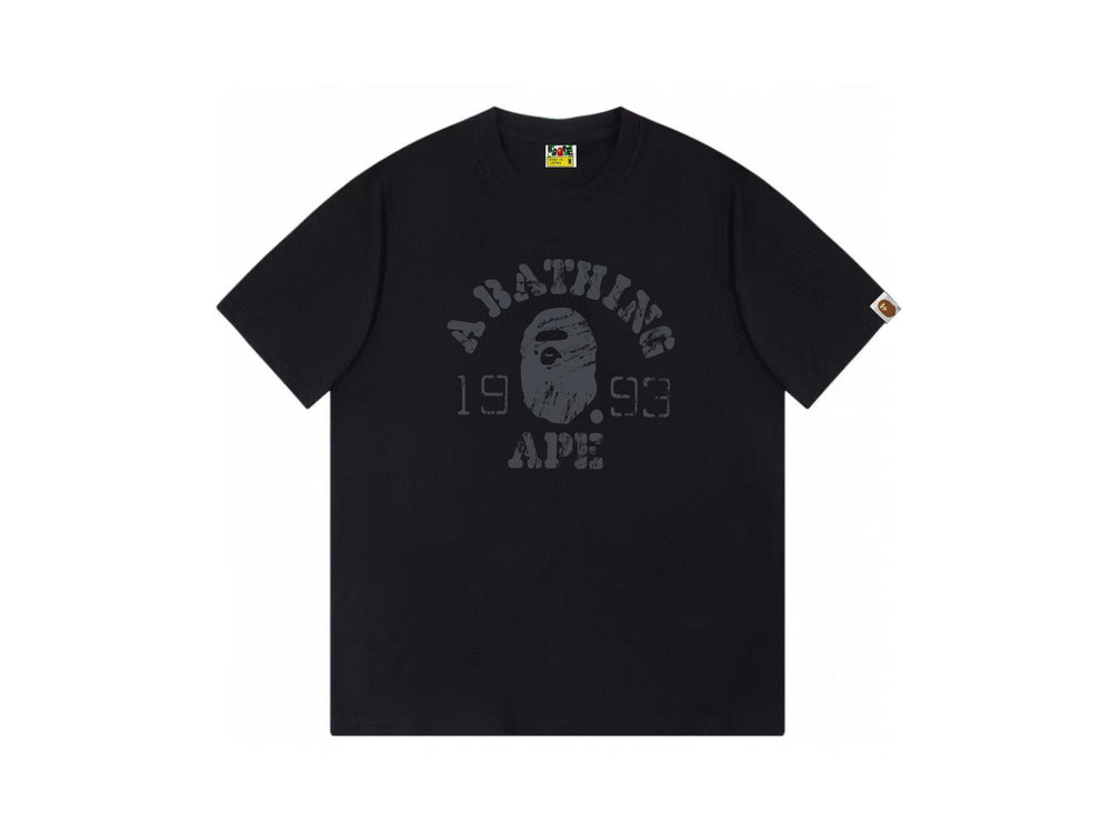 High version cross-border summer new trendy brand BAPE Little Ape Man letter seamless cylindrical 260G pure cotton short sleeved T-shirt (38)