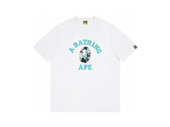 High version cross-border summer new trendy brand BAPE Little Ape Man letter seamless cylindrical 260G pure cotton short sleeved T-shirt (1)