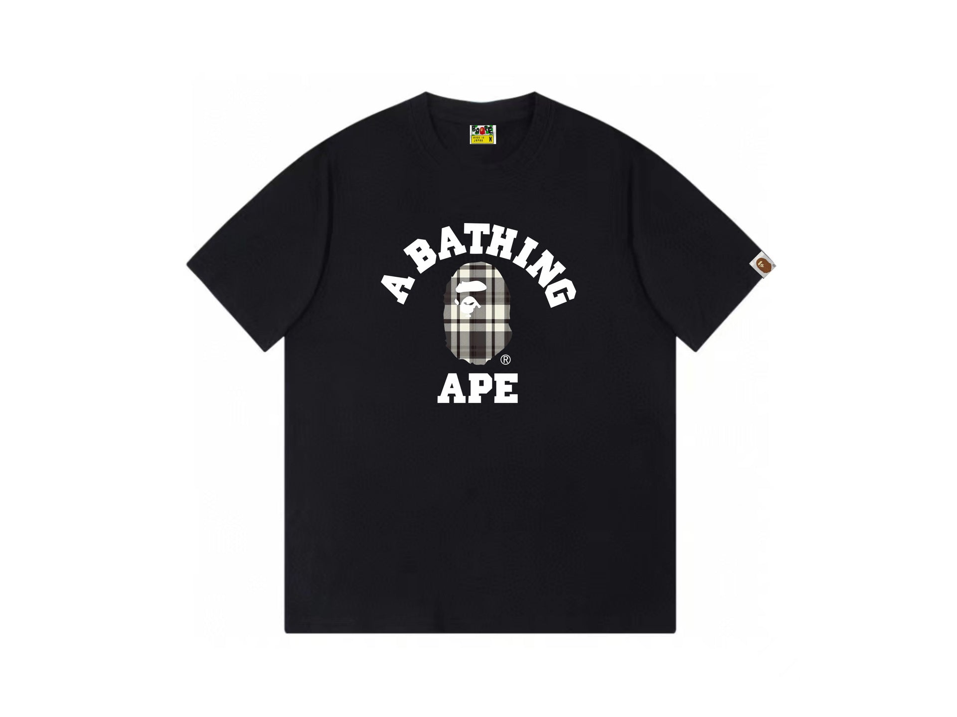 High version cross-border summer new trendy brand BAPE Little Ape Man letter seamless cylindrical 260G pure cotton short sleeved T-shirt (28)