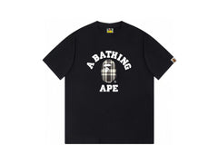 High version cross-border summer new trendy brand BAPE Little Ape Man letter seamless cylindrical 260G pure cotton short sleeved T-shirt (28)