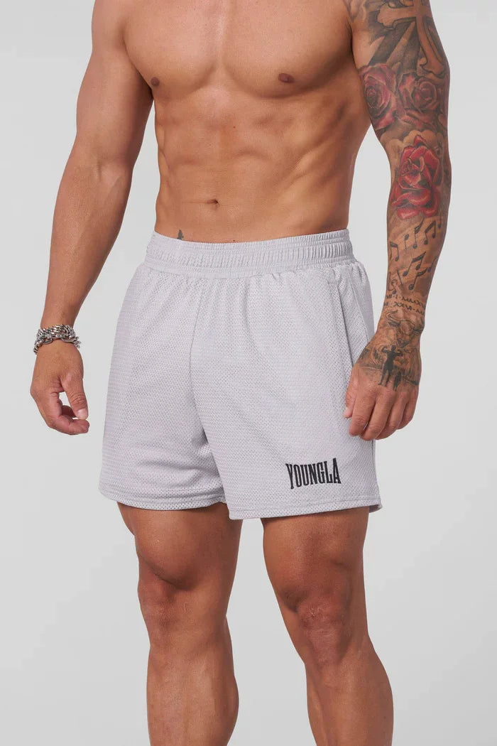 YOONGLA Summer Men's Shorts Jogger Muscle Exercise Fitness Mesh Quick Drying Breathable Training Beach Pants