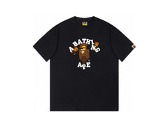 High version cross-border summer new trendy brand BAPE Little Ape Man letter seamless cylindrical 260G pure cotton short sleeved T-shirt (17)
