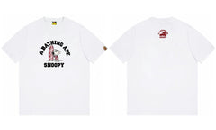 High version cross-border summer new trendy brand BAPE Little Ape Man letter seamless cylindrical 260G pure cotton short sleeved T-shirt (19)