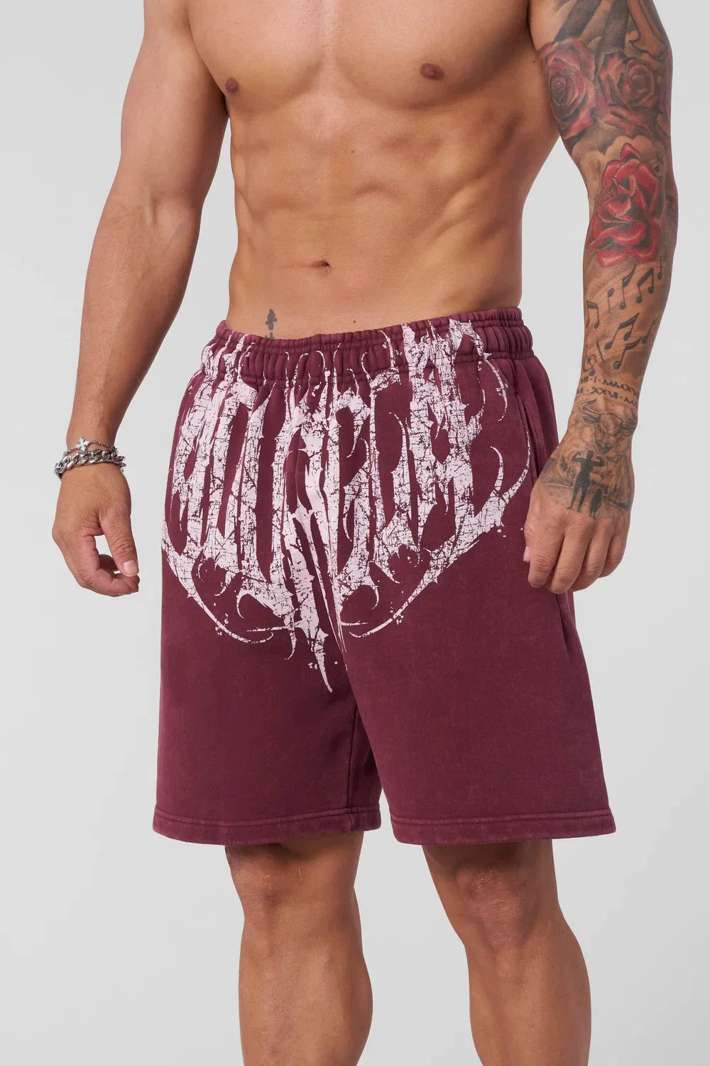YONGLA trendy men's printed sports and fitness shorts, summer casual trendy basketball and running five quarter pants