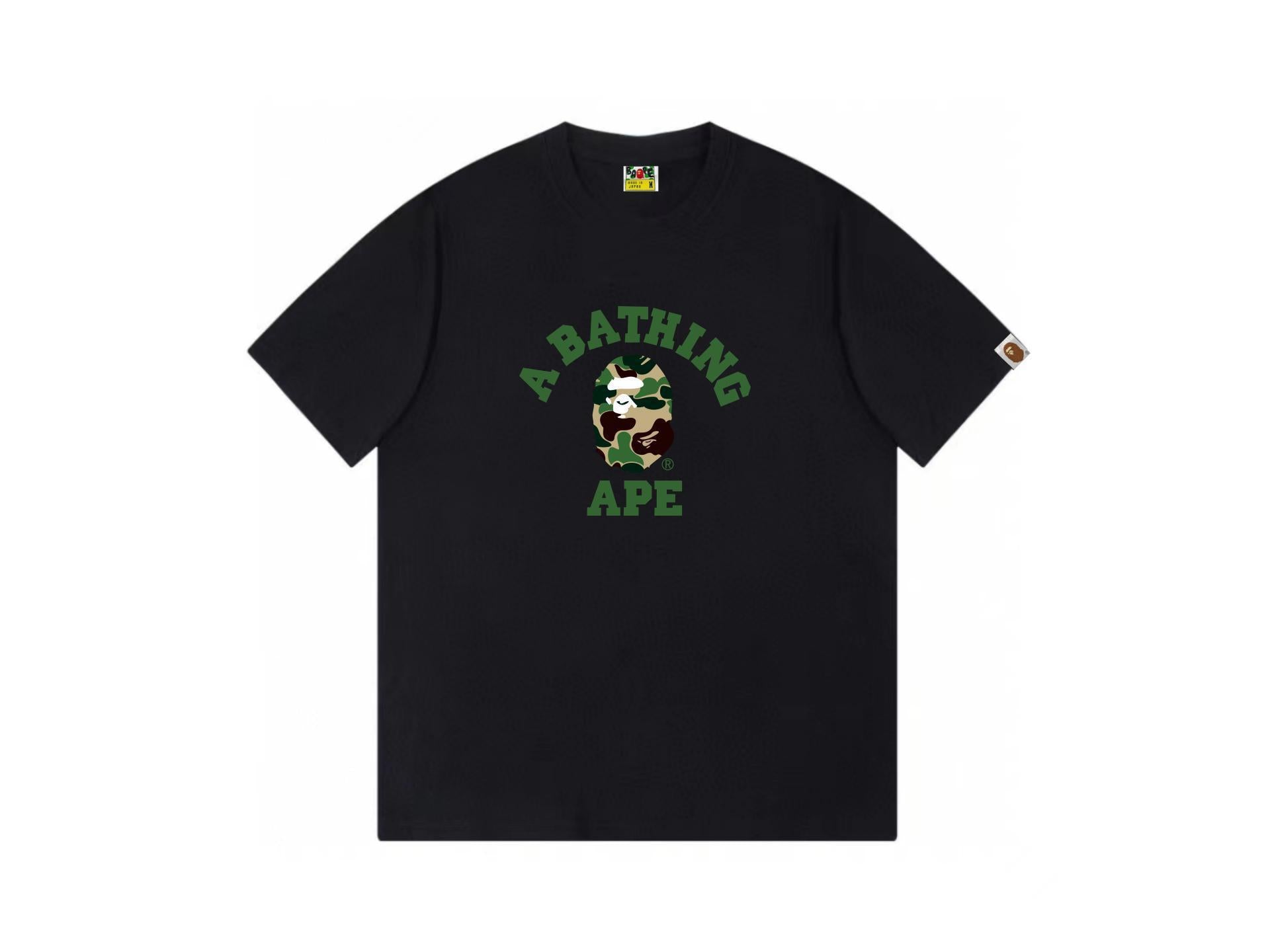 High version cross-border summer new trendy brand BAPE Little Ape Man letter seamless cylindrical 260G pure cotton short sleeved T-shirt (37)