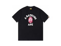 High version cross-border summer new trendy brand BAPE Little Ape Man letter seamless cylindrical 260G pure cotton short sleeved T-shirt (34)