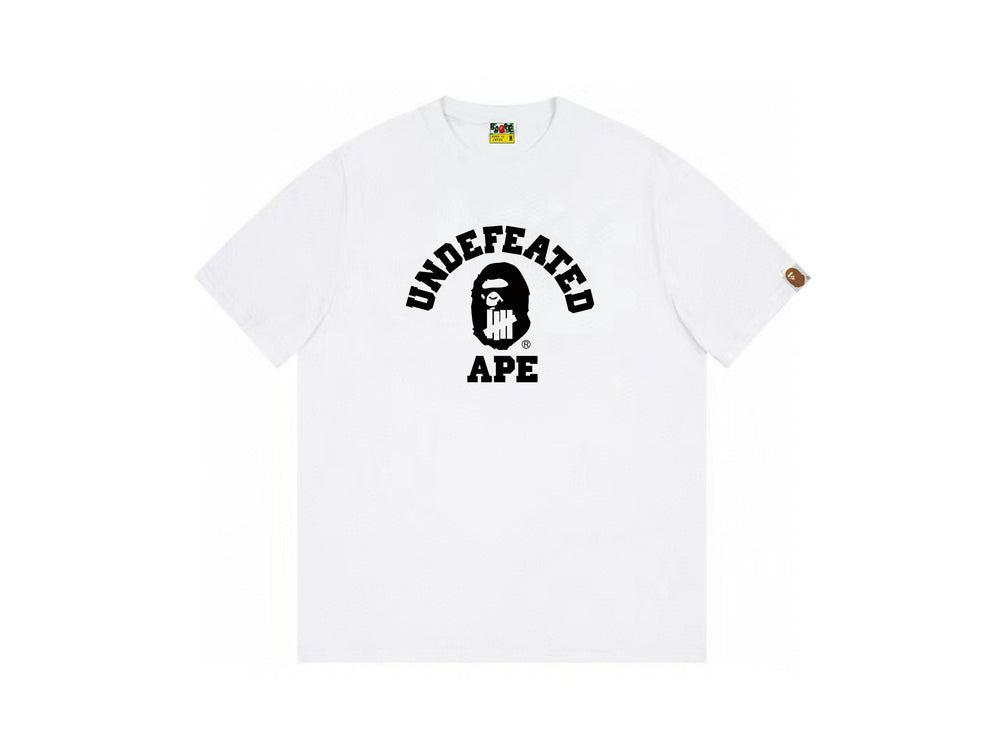 High version cross-border summer new trendy brand BAPE Little Ape Man letter seamless cylindrical 260G pure cotton short sleeved T-shirt (25)