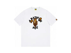 High version cross-border summer new trendy brand BAPE Little Ape Man letter seamless cylindrical 260G pure cotton short sleeved T-shirt (17)