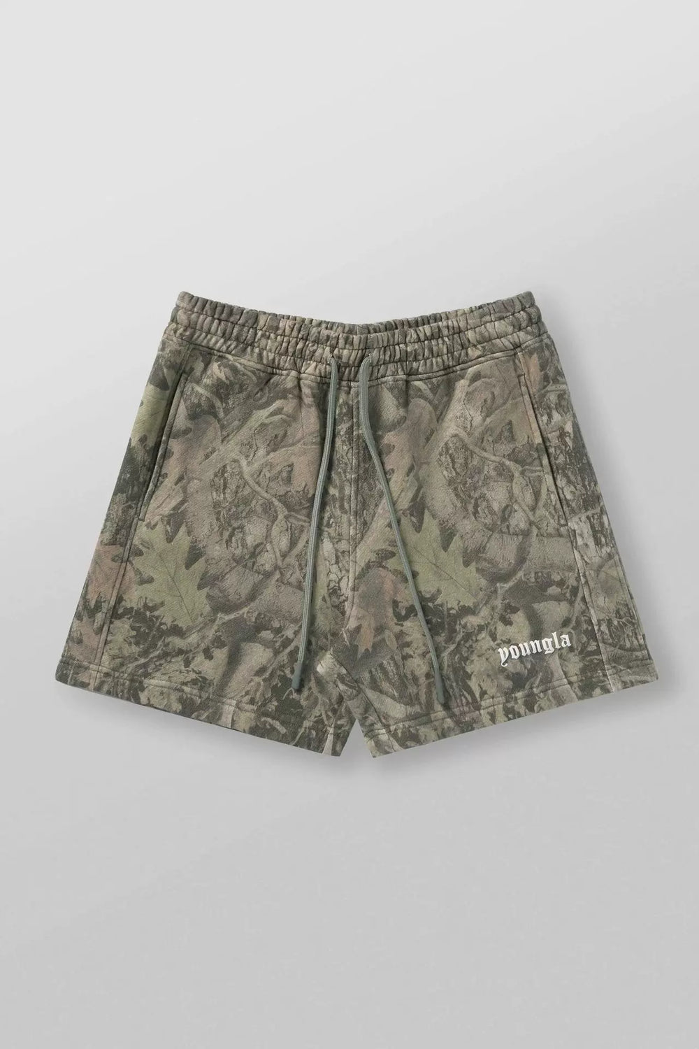 YOUNG LA American style withered leaf shorts men's casual camouflage summer retro letter loose fitness sports beach pants