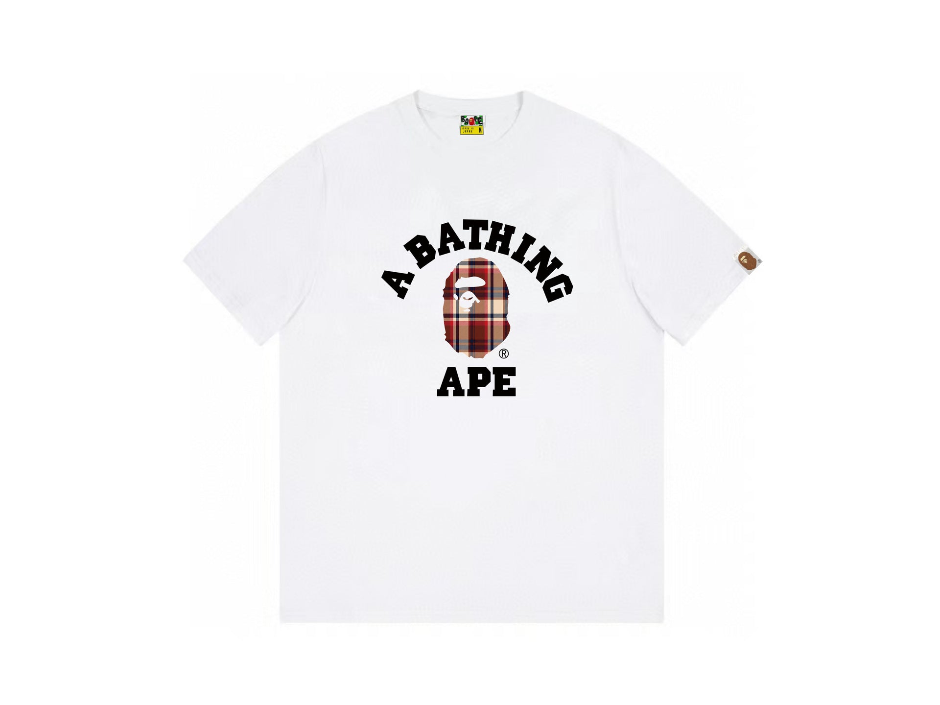 High version cross-border summer new trendy brand BAPE Little Ape Man letter seamless cylindrical 260G pure cotton short sleeved T-shirt (28)