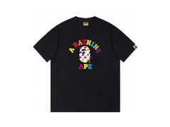 High version cross-border summer new trendy brand BAPE Little Ape Man letter seamless cylindrical 260G pure cotton short sleeved T-shirt (21)