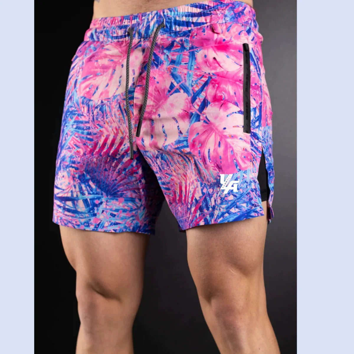 Youngla Summer Men's Sports Shorts Summer Outdoor Beach Shorts Knee High Running Speed Dry Fitness Shorts