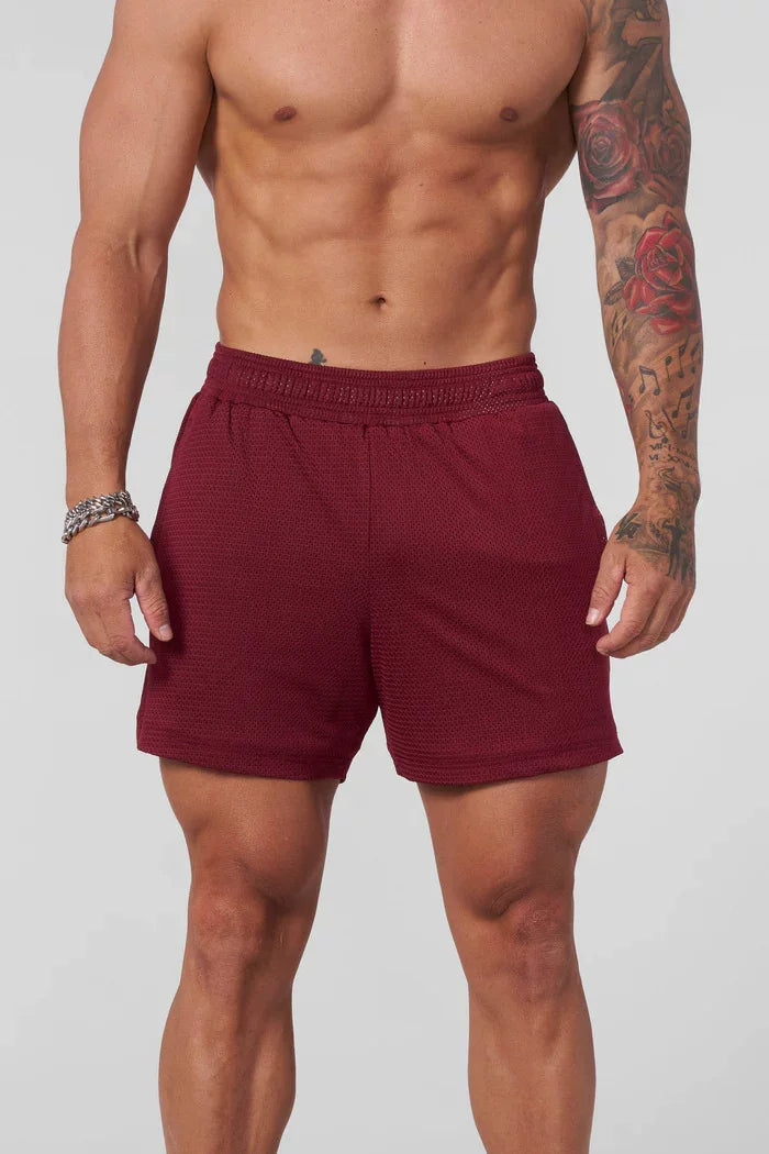 YOONGLA Summer Men's Shorts Jogger Muscle Exercise Fitness Mesh Quick Drying Breathable Training Beach Pants