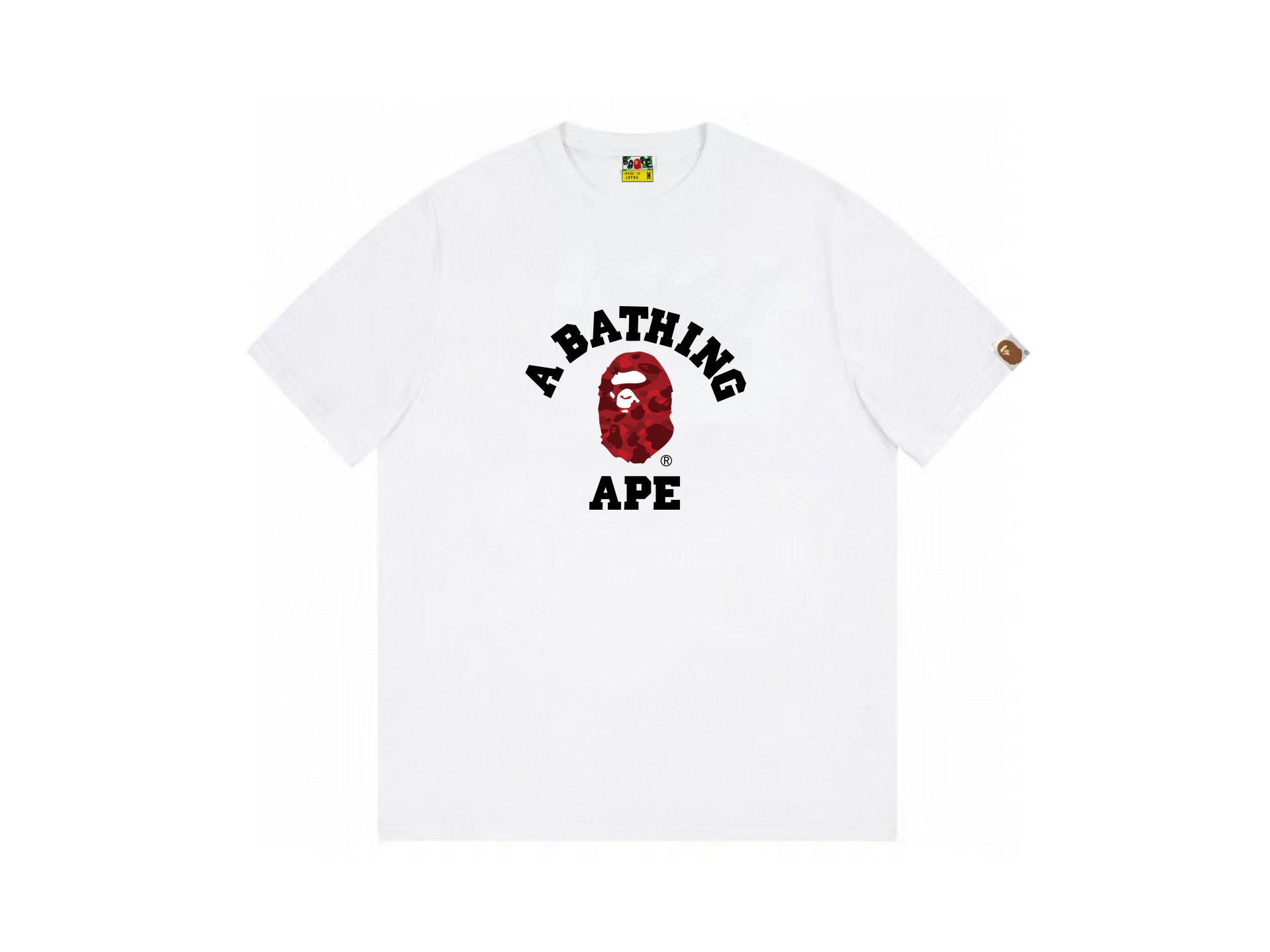High version cross-border summer new trendy brand BAPE Little Ape Man letter seamless cylindrical 260G pure cotton short sleeved T-shirt (15)