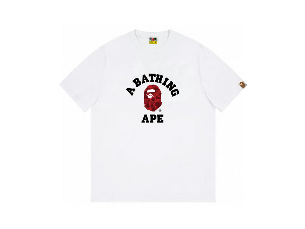 High version cross-border summer new trendy brand BAPE Little Ape Man letter seamless cylindrical 260G pure cotton short sleeved T-shirt (15)