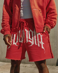 Youngla trendy brand American retro rolled edge sports shorts men's loose casual running fitness four or five minute shorts