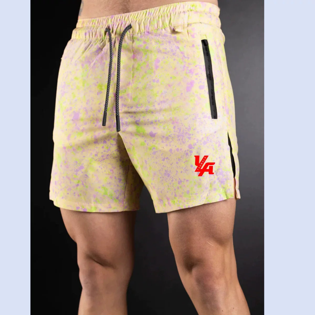 Youngla Summer Men's Sports Shorts Summer Outdoor Beach Shorts Knee High Running Speed Dry Fitness Shorts