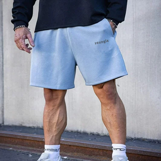 YOUNG LA American style new muscle fitness running straight shorts, summer casual trendy brand loose cross-border pants