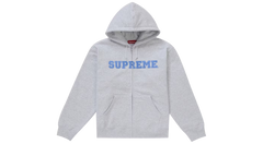 Supreme Collegiate Applique Zip Up Hoodie Ash Grey