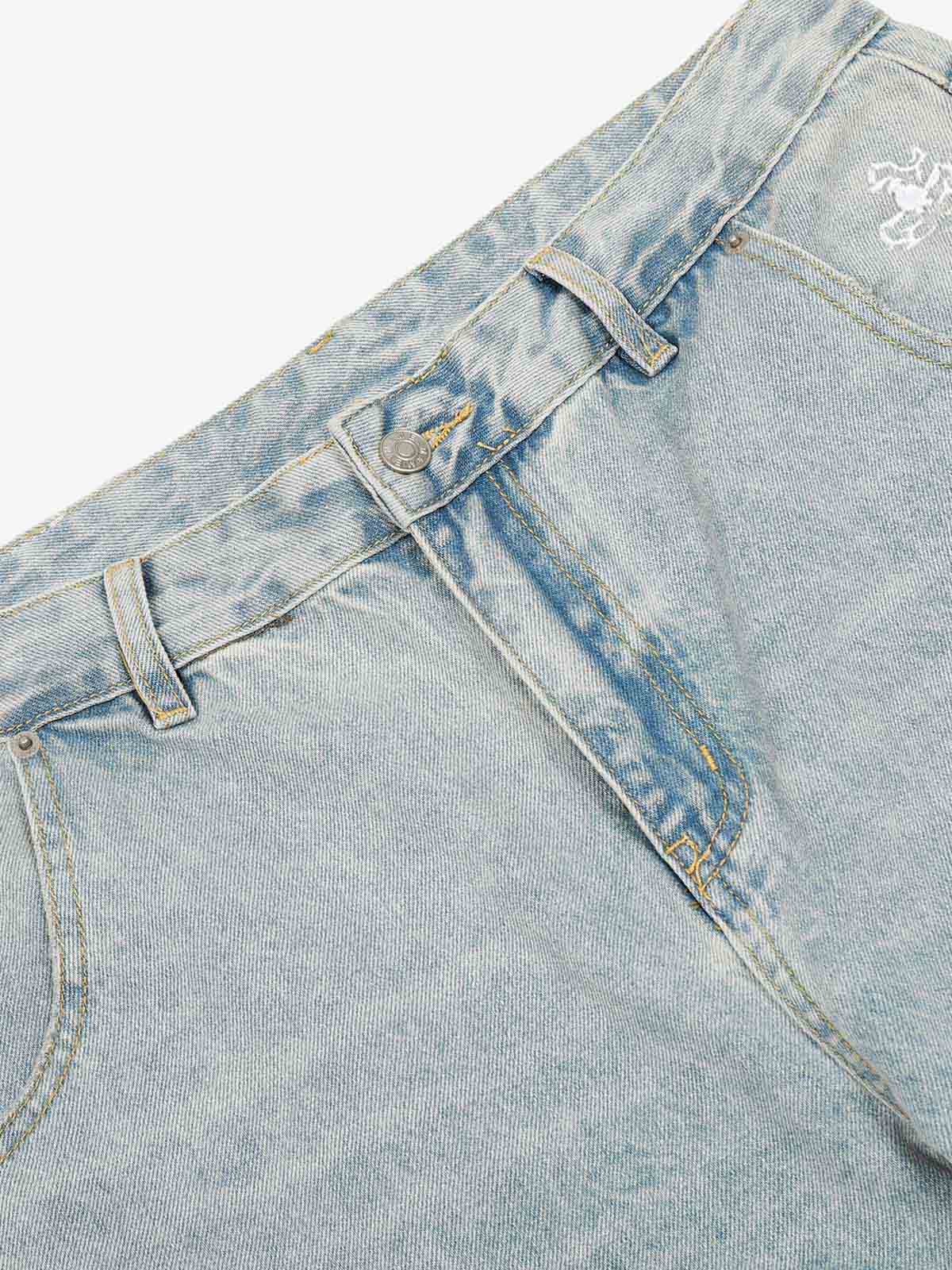 Denim Washed Distressed Barrel Jeans - 2511