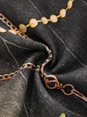 3D Chain Key Print Jeans