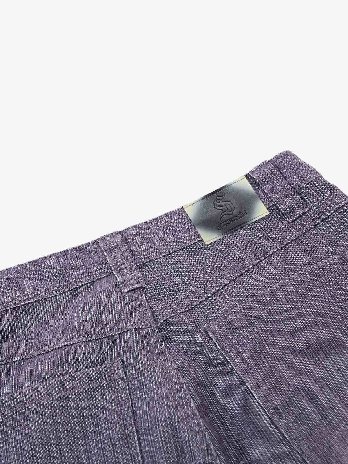 Vintage Washed Pinstripe Studded Baggy Jeans