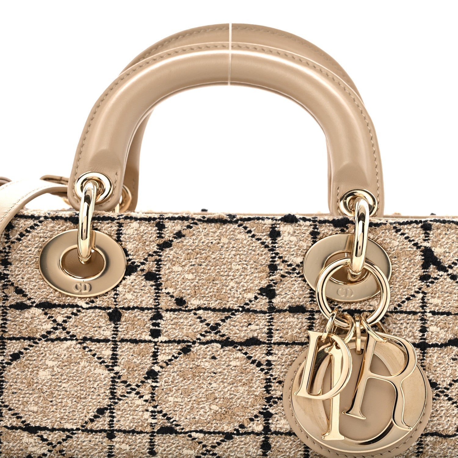 Tweed Cannage Medium Lady D-Joy Natural Black