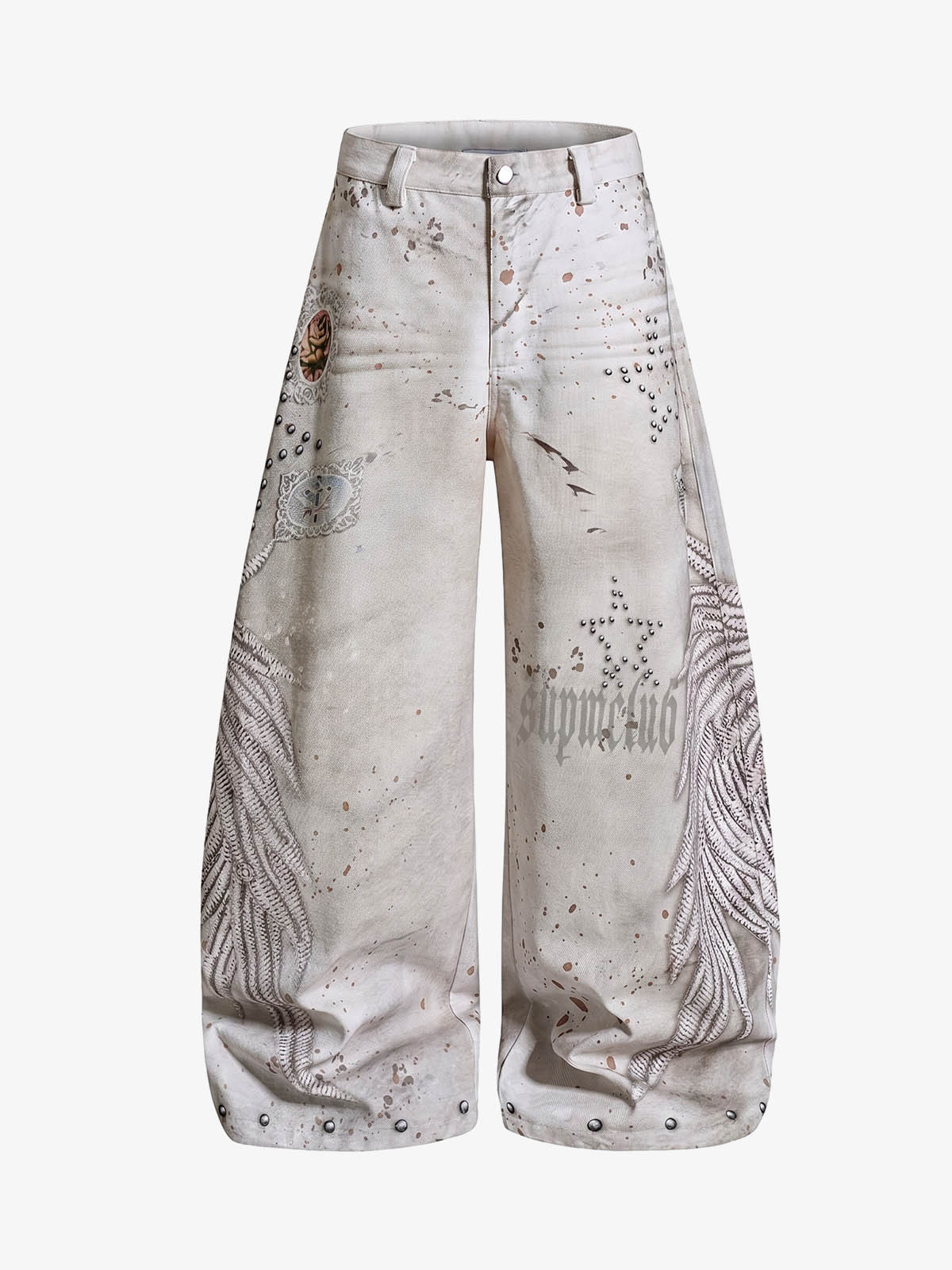 Wing Rivet Dirty Wash Jeans